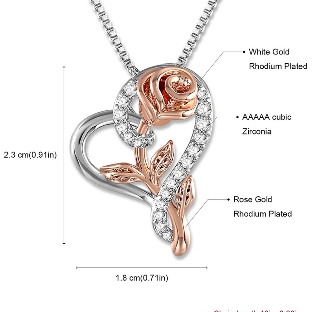 NEW SILVER/ROSE GOLD PENDANT - Picture 2 of 2